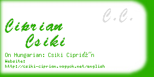 ciprian csiki business card